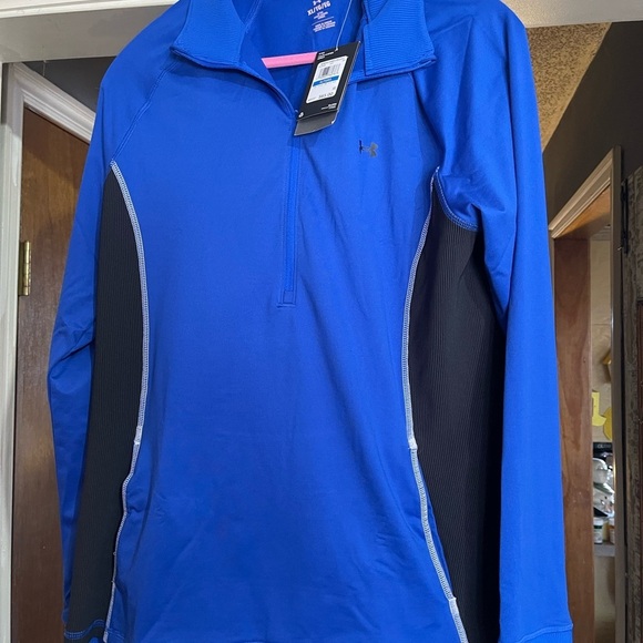 Under Armour Blue 1/2 Zip Top XL REGULAR NWT . prize inside!!! Light but warm - Picture 2 of 15